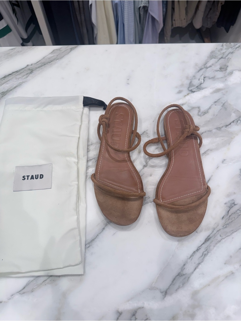 STAUD Laurel Sandal - Tan Suede - Picture 2 of 6